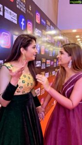 Nakshathra Nagesh Instagram - After a billion takes, we managed to get this right 😋 well, as right as we could! @parvathyofficial ❤️ #siimaonreels