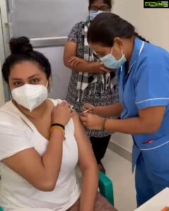 Namitha Instagram - Finally got fully vaccinated! 💉
 
Yesterday was Record breaking for Vaccination in India. The Vaccine remains our Strongest weapon to fight Covid 19. Congratulations to all those who got Vaccinated and Kudos to All the Front line Warriors.👏👏

Well done India ! 🇮🇳 

Together India, We Can Make It ! 

#vaccinationdone
#getvaccienated 
#covid_19