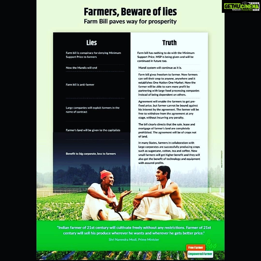 Natasha Suri Instagram - 🙂 Knowledge is power. This is my last and final post on the Farmers' Bill 2020. This is infact just a fraction of the data and knowledge that is already out there, even in public domain for a common man to check, regarding this matter. I don't really have a political bent of mind, but to each one of us the Nation must come first. I try to always keep my Instagram account away from politics. Yet, It's our basic duty as a citizen of India to be aware and be informed. Being a farmer's grand-daughter, I have the utmost respect for our precious farmers. They are our backbone. I stand in solidarity with them. However, let's not be naive about few political parties and propagandists clearly hijacking the event. Let's save our Farmers! Let's empower our Farmers!❤️🙏 PS: Only civil and courteous members of my insta family may comment on this post pls. Those who engage in abusive communication are only reflecting your own low esteem and family values, and you may continue to remove your frustrations on other pages or accounts. Thanks.😊 #FarmersWithPMModi #ModiWithFarmers #FarmReforms #FarmersBill2020 #IStandWithOurFarmers #EmpowerFarmers #KnowledgeIsPower