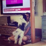 Nazriya Nazim Instagram - Caught in BTW deep conversation with my puppy #teachthemwell #puppygram #explaininglockdown @farhaanfaasil click