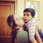 Nazriya Nazim Instagram - I love tormenting him with my kisses ! #mypuppu#ethan#hisexpressiontho