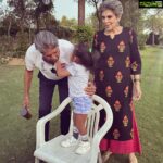 Neha Dhupia Instagram - #happybirthday sir @therealkapildev here’s to a year filled with happiness , having conversations over croissants and you showing our baby girl more videoes of your cute little cat 🐈… we love you 💖