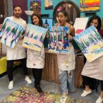 Neha Sharma Instagram – Painting can be such a fun exercise..thanx for planning this @gchaw7 🎨💕💫🌈