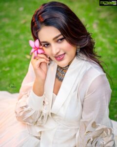 Nidhhi Agerwal Instagram - A flamingo in a flock of pigeons 🦩🦩🦩🦩🦩🦩🦩🦩🦩

#hero 

Styled by @officialanahita 
Outfit: @maddermuch 
Shoes: @dior 
Pic: @v_capturesphotography 
Makeup: @madhu_derangula