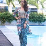 Nikki Galrani Instagram - Adding colour to this gloomy day 💖 Outfit : @soupbysougatpaul @tifarachennai Hair & MU : @page3salonalwarpet Shot by : @palaniappansubramanyam