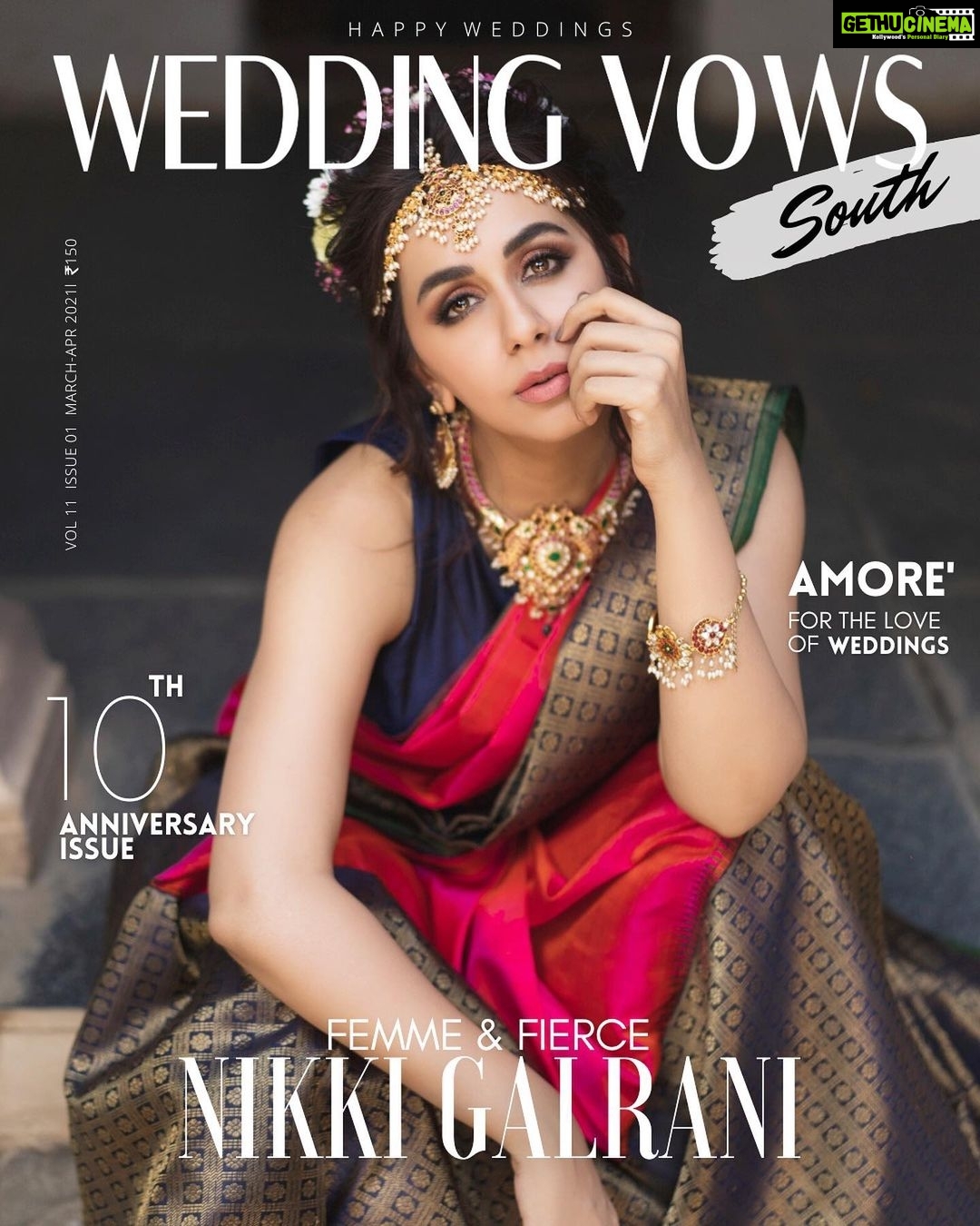 Nikki Galrani Instagram - Femme & Fierce💫 For @weddingvows.in ✨ CEO WV @itsme_daksh Shot by @waseemfahmed Wardrobe by @anya.cbe Jewelry by @hamsasilver Styled by @sshorewala Hair & Make up by @samanthajagan @whatawink Location @sheratonchennai @dakshinachitra_heritagemuseum Heath food partner @localbydumbell Brands PR @sound24k Team WV @rays_of_eternal_sunshine