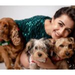 Nikki Galrani Instagram - Once upon a time there was a girl who madly loved her Dogs & they lived Happily Ever after♥️✨ That girl was Me🐒🐣 The End. @thepawsomeboys Pc : @kiransaphotography