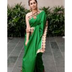 Nikki Galrani Instagram - Be everything real in a world of make-believe 🍃 Outfit by @bluedoor.the Jewellery by @chennaidiamonds Make up & Hair by @naturalssalon Styled by @prathishta Shot by @kiransaphotography