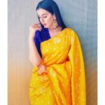 Nikki Galrani Instagram – Got that #Sunshine in my Sari🐣
Outfit by @bluedoor.the & @priyanjoli 
Styled by @prathishta🌻