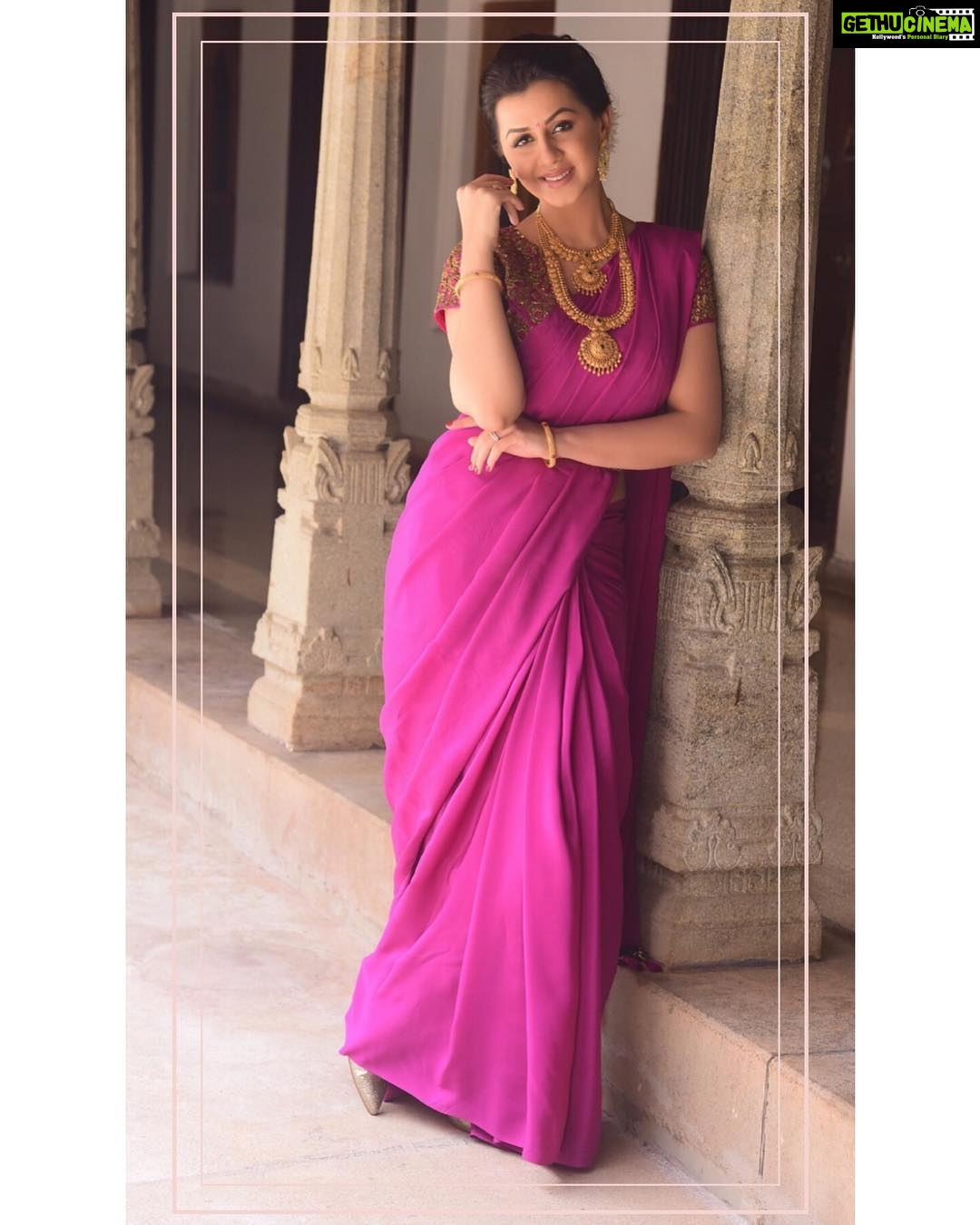 Nikki Galrani Instagram - For a recent event in #Karaikudi 💕 Outfit by @studio149 Styled by @kavithasantosh29 Make up & Hair by @naturalssalon ✨