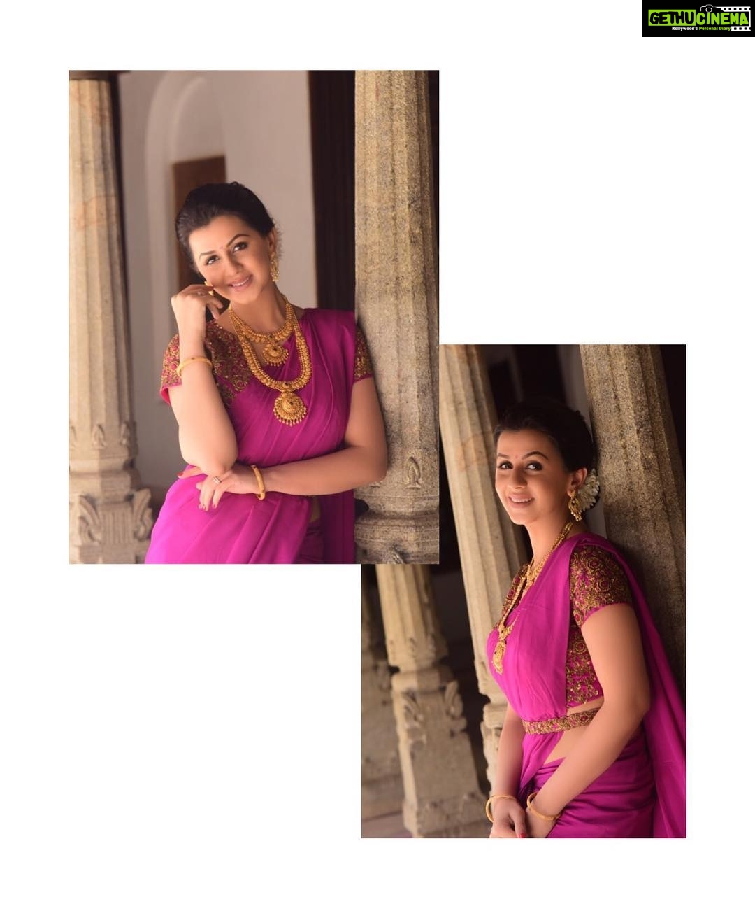 Nikki Galrani Instagram - For a recent event in #Karaikudi 💕 Outfit by @studio149 Styled by @kavithasantosh29 Make up & Hair by @naturalssalon ✨