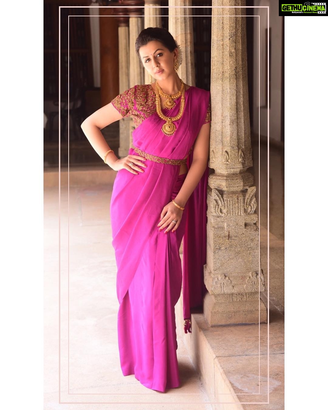 Nikki Galrani Instagram - For a recent event in #Karaikudi 💕 Outfit by @studio149 Styled by @kavithasantosh29 Make up & Hair by @naturalssalon ✨