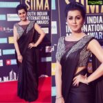 Nikki Galrani Instagram - #AboutLastNight 😊 @siimawards Day 2 in a @kalkifashion outfit & jewellery by @chennaidiamonds Co-ordinated by @instagladucame @maddiea24 @sonalitambe 🤗 MUH by @danam_mua #PantaloonsSIIMA #SIIMA2018 #SIIMA Bollywood Parks Dubai