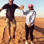 Nikki Galrani Instagram - Because age is just a number💪🏻😎 #HappyFathersDay #Manu #Papa Desert Safari Dubai