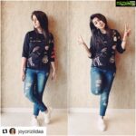 Nikki Galrani Instagram - #Repost @joycrizildaa with @repostapp ・・・ My darling @nikkigalrani looks playful in @shahinmannan & @koovsfashion shoes 👟 for #KadavulIrukaanKumaru today ❤️💖 #styling