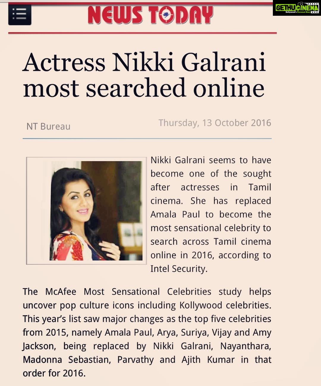 Nikki Galrani Instagram - A Million thanks to all of u for the love u guys shower on me ❤️😘