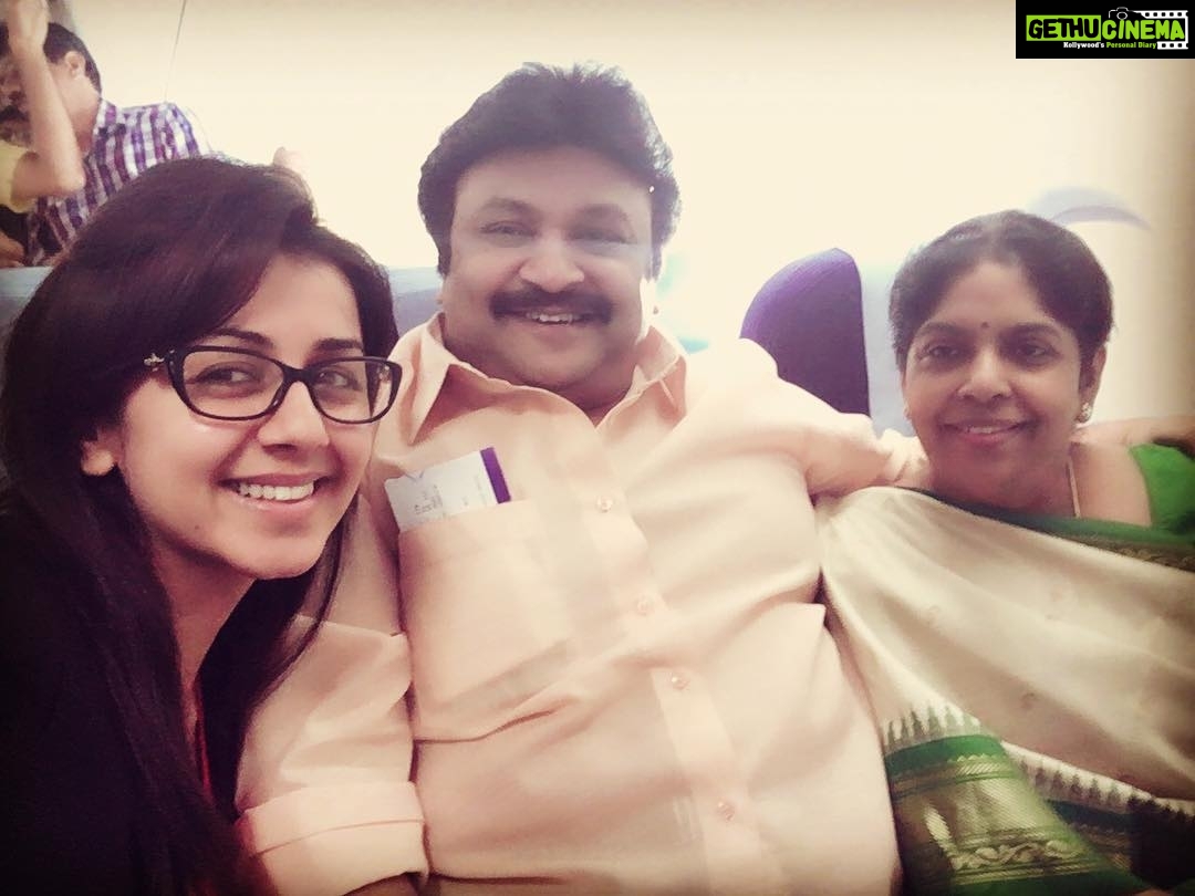 Nikki Galrani Instagram - Mornings like these 💖 full of #Positivity & #Warmth 😊 Enroute #Coimbatore ! #Sweetest #Prabhu #Uncle