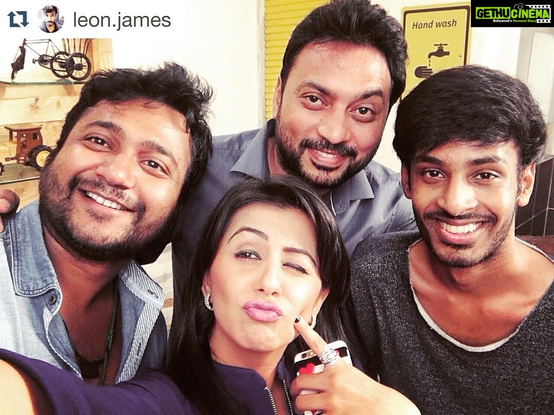 Nikki Galrani Instagram - #TBT #Fun #Promotions #TooMuchBiryani&Drama #Ko2 🙊🙈 #Repost @leon.james with @repostapp. ・・・ Promotions with Team KO-2 !