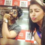 Nikki Galrani Instagram – Tune into 93.5 Red FM hyd !!! Live now with @AadhiOfficial for #MALUPU 😊