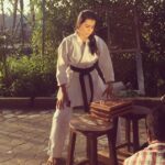 Nikki Galrani Instagram - Miss.Black Belt itseams🙈🙈🙈 #KarateQueen P.S- Don't miss the ending reaction 🙊🙈😂 #VelainnuVanthuttaVellakaran #KollyWood #ComingSoon
