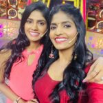 Niranjani Ahathian Instagram – Thank you for having me ❤️ had super fun shooting ❤️❤️ @vijaytelevision @kanithiru10 @rakshan_vj @vijaytvpugazh