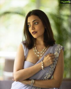 Nisha Agarwal Instagram - Wedding vibes ❤️ love love love this saree/saree gown from @shlokakhialaniofficial right from the ruffles, the ease of the predrape and the stunning color. The color happens to be the @pantone color of the year 2022 #periwinkle Swipe to see a detailed shot of the stunning jewelry all from @umraojewels Styled by @shikhadhandhia MUAH @khush.mua 📸 @piyush_tanpure #grwm #indianfestivewear #sareestyle #predrapedsaree #indiandesigners #weddingwearsarees