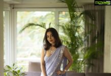 Nisha Agarwal Instagram - Wedding vibes ❤️ love love love this saree/saree gown from @shlokakhialaniofficial right from the ruffles, the ease of the predrape and the stunning color. The color happens to be the @pantone color of the year 2022 #periwinkle Swipe to see a detailed shot of the stunning jewelry all from @umraojewels Styled by @shikhadhandhia MUAH @khush.mua 📸 @piyush_tanpure #grwm #indianfestivewear #sareestyle #predrapedsaree #indiandesigners #weddingwearsarees