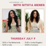 Nithya Menen Instagram - I'm going LIVE TOMORROW !! 🥳 Hope to see you there ... 😊 ! Grab me and @chereneffefleur LIVE on July 9 th send your questions to @chereneffefleur and maybe I'll be answering them. 👀