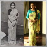 Nithya Menen Instagram - Reposted from @poojitatadikonda (This is @poojitatadikonda 's mother :D , not my mom ) " Its one of the @nithyamenen 's favourite looks that we recreated from my mom's old photograph!! This is like a sweet tribute to my mom!! ❤️ " 🤎 this is one of my favorite sarees i wore in the film :)