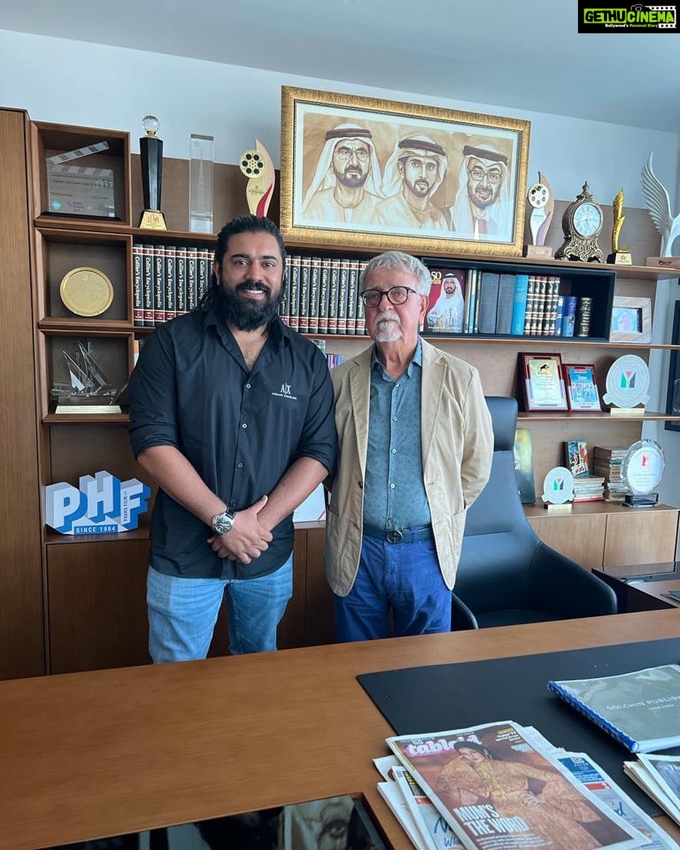 Nivin Pauly Instagram - It was a great pleasure meeting you, @golchin_pharsfilm sir 😊. Thank you for your support all through. @pharsfilm