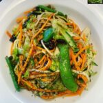Parvathy Omanakuttan Instagram - What do I make for lunch that is quick and easy yet filling and tasty??? That is always my dilemma. Usually I would say I don’t have this ingredient or the other but today I decided to use whatever I have and come up with something absolutely gobsmacking… (reminded me of our market kitchen during my culinary school where we had to make a dish using what we have within a specific time) So I pulled out my chefs knife, put a pan with water to heat and while the water boiled, I chopped up some veggies. I tossed some whole sugar peas (mattar), heated some black beans that I had previously cooked and refrigerated in the same water and again used the same pot and water to cook some soba noodles (buckwheat). I had no lemons so used oranges instead to make a simple dressing using some spices and herbs and a tsp of homemade hazelnut oil (which happened totally by accident but tastes super yumm … more on that later) For now read the ingredients and toss up this super healthy salad for yourself and for your loved ones - Bon Apetit Ingredients :- Buckwheat Noodles 100 gms or one and half bundles (cooks in 4-5 mins max) Black beans - 1 cup (meal prep comes in handy always) Snow peas - 10 to 12 (whole with the pod and the peas tastes crunchy and sweet) Carrot -1 Zucchini - 1/2 Cucumber - 1 Celery sticks - 1-2 {all cut into thin long strips} (use a veggie slicer if you have one) Celery leaves - Finely chopped Sumac - 1-2 Tsp (you can add anaardaana instead for the sour ness) Thyme - 1 Tsp Oregano - 1 Tsp Salt to taste Pepper to taste Fresh juice of 2 oranges Hazelnut oil infused with chocolate (1 Tbsp) Method: Toss all veggies into a big bowl and add the cooked sugar peas, black beans, soba (buckwheat) noodles along with the herbs and spices. Add the orange juice and oil (you can use any oil of your choice) And enjoy the freshness that will tingle your senses. 😍 #food #yummy #foodie #delicious #homemade #yum #lunch #dinner #instagram #instafood #love #feedyoursoul #foodblogger #dubai #cleaneating #veganfood #glutenfree #plantbaseddiet #eattherainbow #health #chef #instachef #recipeoftheday #makeityours #gourmetartistry #foodnetwork #eat #lovefood #bonapetit