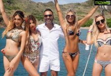 Parvati Melton Instagram - Fun in the sun ☀️ With the birthday couple! 🎉🍾🥂🎂🎈Double trouble... #squad #squadgoals #stbarths #stbarts #stbarthelemy #vacationmode #travelblogger #travel #islandlife #travelphotography #bikini #persian #russian #indian #german #columbian #blonde #brunette #picoftheday #bestofday #birthday #yachting #yacht #yachtlife #luxury #tflers #tweegram #instagood #bikinibody #summerbody St. Barths