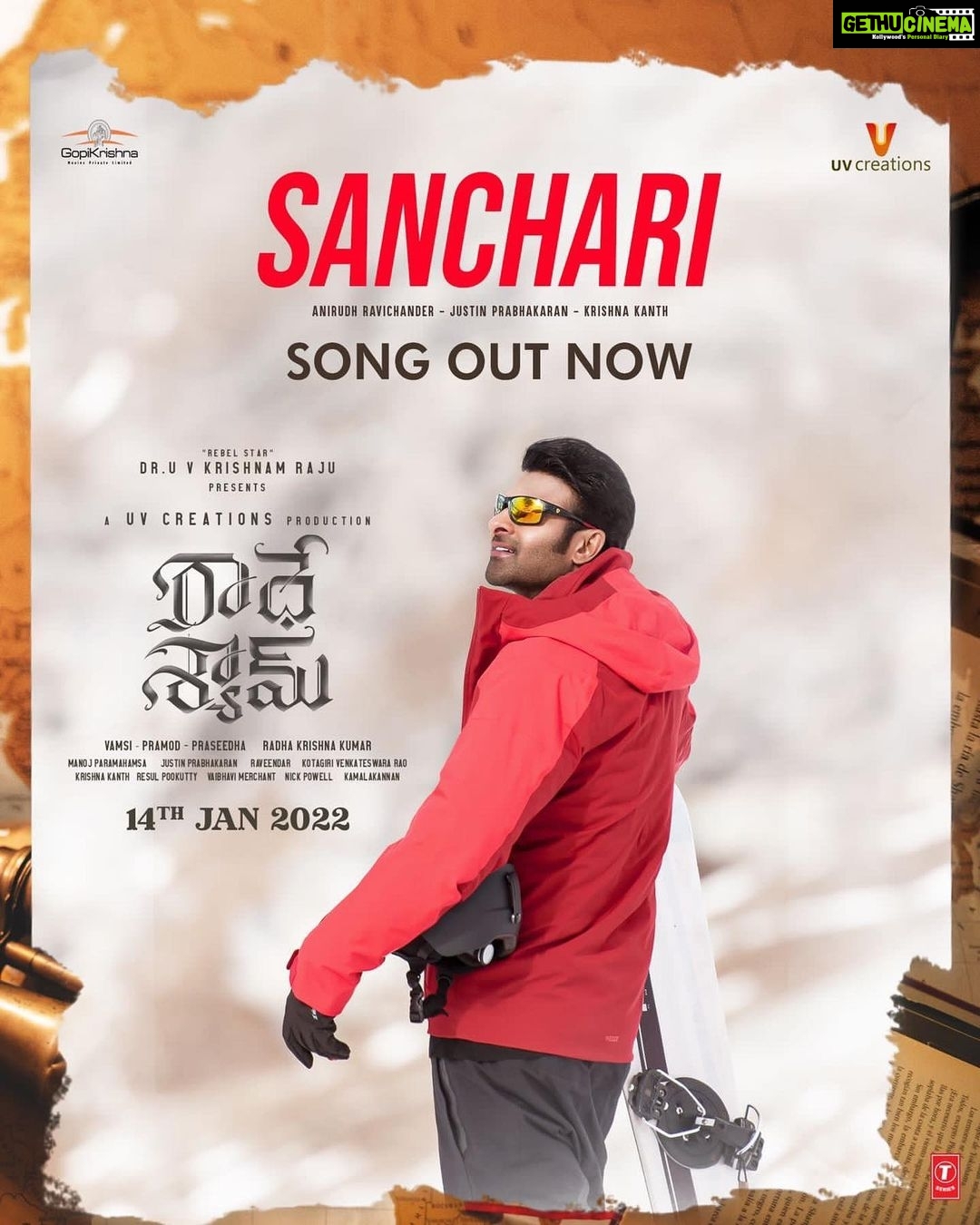 Pooja Hegde Instagram - Fly away to a place where only love exists. Here’s presenting the next song #UddJaaParindey, #Sanchari, #Raegaigal & #SwapnaDoorame from the #MusicalOfAges, #RadheShyam! Starring @actorprabhas & @hegdepooja Directed by @director_radhaa Presented by #KrishnamRaju garu Produced by #BhushanKumar @tseries.official @tseriesfilms #Vamsi @uppalapatipramod & @praseedhauppalapati #AAFilms @gopikrishnamvs @manojinfilm @mithoon11 @jubin_nautiyal @dsathyaprakash @anirudhofficial @kk_writer1 @madhankarky @joepsta #RRaveendar @hussain.dalal @ericpillai @abbasdalal #KotagiriVenkateswarRao @resulpookutty @prabhakaranjustin @vaibhavi.merchant @iamanil #Kamalakannan #DhananjayRanjan