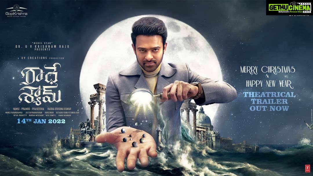 Prabhas Instagram - Experience the love saga of #RadheShyam. Join Vikramaditya and Prerana’s magical journey with this trailer. Link in bio. #RadheShyamTrailer @hegdepooja @director_radhaa @uvcreationsofficial @tseriesfilms @gopikrishnamvs @uvkrishnamraju #BhushanKumar #VamsiReddy @uppalapatipramod @praseedhauppalapati #AAFilms @prabhakaranjustin @iamanil @manojinfilm #RRaveendar @mithoon11 @manan_bhardwaj_official @amaal_mallik #KotagiriVenkateswarRao @resulpookutty @vaibhavi.merchant #NickPowell @radheshyamfilm