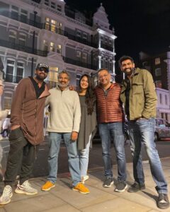 Prabhas Instagram - It's a #RoyalReunion in London with my #Baahubali team! Can't wait to experience the LIVE rendition of @baahubalimovie score at the @royalalberthall this evening. @ssrajamouli @shobuy_ @ranadaggubati #Anushka