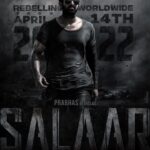 Prabhas Instagram - Delighted to share the release date of #SALAAR. 14th April 2022 see you in cinemas! #Salaar14Apr22 @prashanthneel @shrutzhaasan @vkiragandur @hombalefilms @ravibasrur @bhuvanphotography @shivakumarart