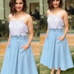 Prachi Deasi Instagram – In @hm separates .. #summerstyle #denim #blue #white #Azhar #promotions