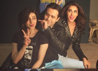 Prachi Deasi Instagram - What happens on a long day at shoot .. Before & After 😜 😴 #fromyesterday @therealemraan @nargisfakhri @azharthefilm @avigowariker