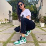 Pragya Jaiswal Instagram - Life’s too short for ugly shoes 👟💚 #Sneakerlove 🥰