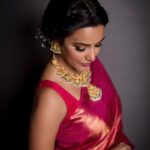 Priya Anand Instagram - For @velsfilmintl Vetri Vizha ❤️ . . Photography : @kiransaphotography Beauty: @vedya.hmua Sari: @thekanakavalliedit Jewellery: @jaipurgems Blouse: razak_creations