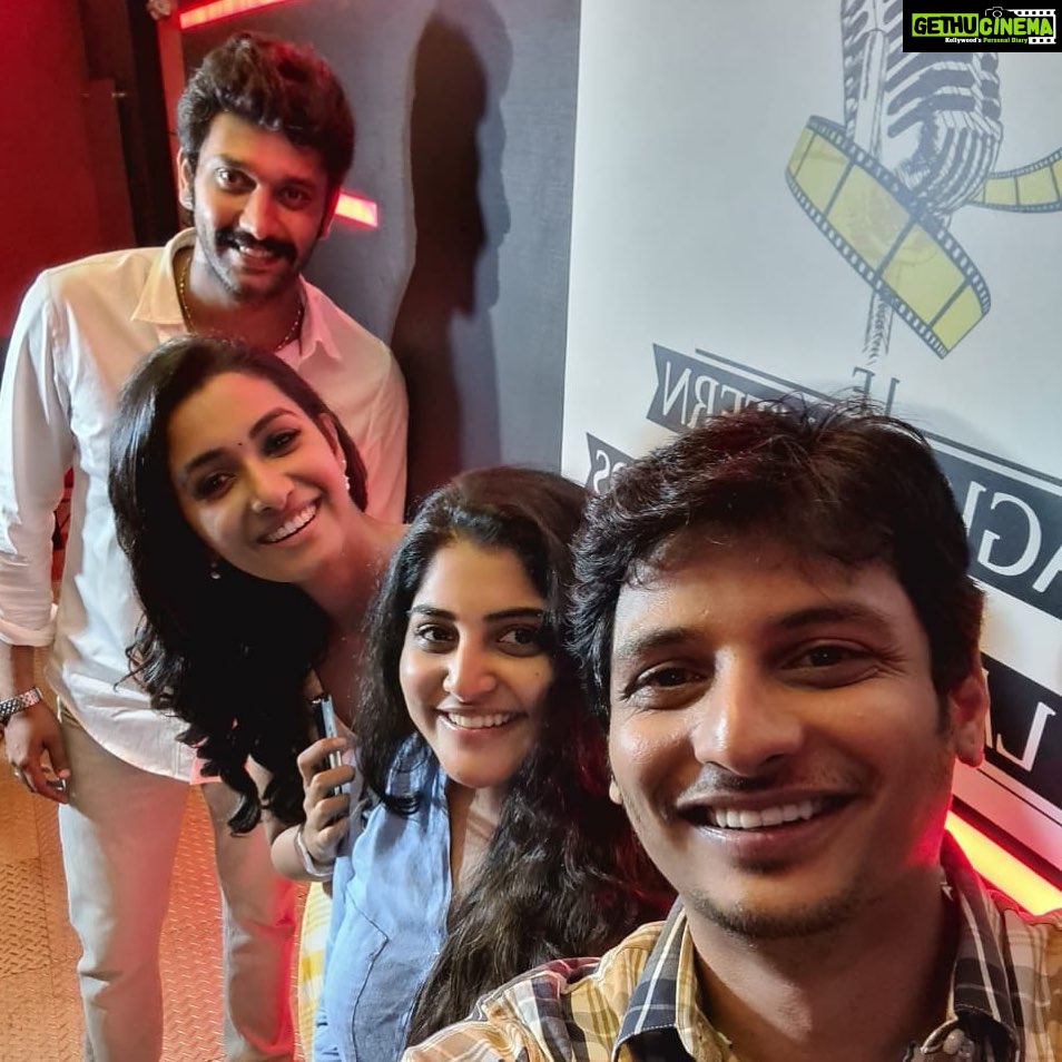 Priya Bhavani Shankar Instagram - Happy people are my Favourite people❤️ This fun product is yours from today 🤗 presenting #kalathilsandhippom in screens near you! Take care of your safety first and try catching a glimpse of this piece of entertainment and let us know your feedback 😊 @actorjiiva @arulnithi_tamilarasu @manjimamohan @abinandhanramanujam @supergoodfilms #roboshankar #balasaravanan @itsyuvan