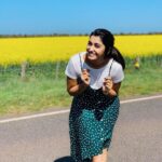 Priya Bhavani Shankar Instagram - ‘You look happier’ is the best energising compliment I received recently ❤️ about the pic, when you step out of your resort and this is the view, call it a day already ☺️ #canolagarden Canola Fields