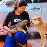 Priya Bhavani Shankar Instagram - Meet our little Genie and our Amy 😊 🐶 three early morning faces 🙃