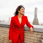 Priyanka Chopra Instagram - Red light Style by: @luxurylaw Makeup: @yumi_mori Hair: @daniellepriano 📸: @hunterabrams New York City, N.Y.