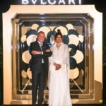 Priyanka Chopra Instagram - So much love for my @bulgari family and congratulations to Her Highness Sheikha Fatima Bint Hazza Al Nahyan, @jc.babin, @lucia_silvestri and the entire team on the launch of the beautiful Jannah collection. Outfit: @harithand Style: @luxurylaw Jewellery: Jannah collection created by Her Highness X @lucia_silvestri, creative director at Bulgari. Make up: @massimoserini.official Hair: @rafifazaa Bvlgari Resort Dubai