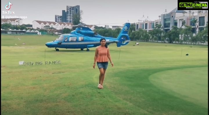 Punnagai Poo Gheetha Instagram - The hardest walk is walking alone, but it's also d walk that makes U d strongest 🥰 #punnagaipoogheetha #Heli #Takingoff #helicopter