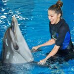 Raai Laxmi Instagram - This is so much fun 🐬#SwimWithTheDolphins🐬 thank u for hosting me with this amazing memorable experience with these cuties 🐬 @dolphinariumdubai ❤️🐬😍