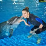 Raai Laxmi Instagram - This is so much fun 🐬#SwimWithTheDolphins🐬 thank u for hosting me with this amazing memorable experience with these cuties 🐬 @dolphinariumdubai ❤️🐬😍