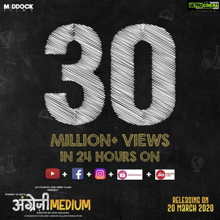 Radhika Madan Instagram - Inside and outside we are very happy! Thank you for more than 30 million views on the #AngreziMediumtrailer❤: bit.ly/AngreziMediumTrailer #AngreziMedium @irrfan #KareenKapoorKhan @deepakdobriyal1 #DineshVijan @homster #DimpleKapadia @ranvirshorey @pankajtripathi @kikusharda @maddockfilms @officialjiostudios @officialjiocinema @tseries.official