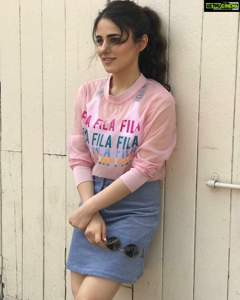 Radhika Madan Instagram - Top @filaindia Sports bra and skirt @hm #hmindia Make up: @makeupbyreshmerchant hair: @hairbymegha Styling: @amandeepkaur87